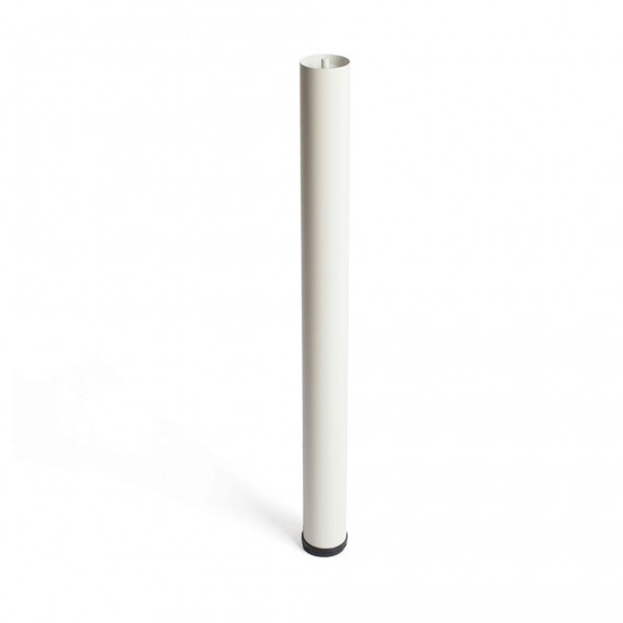 Pata regulable cilíndrica de acero en color blanco mod.406g. altura 71cm rei