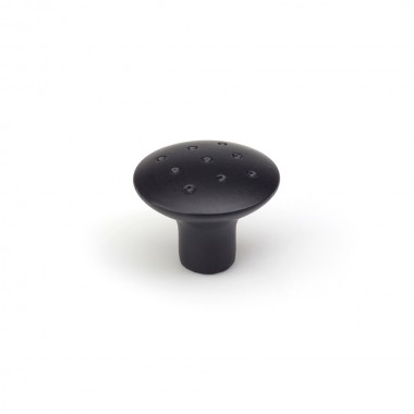 Blister con 2 pomos redondos para mueble fabricado en zamak acabado negro mate mod. e744g ø35mm rei