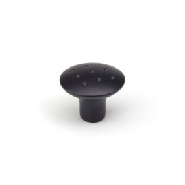 Blister con 2 pomos redondos para mueble fabricado en zamak acabado negro mate mod. e744g ø35mm rei