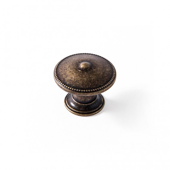 Blister con 4 pomos redondos para mueble fabricado en zamak acabado cuero viejo mod. 3121 ø30mm rei