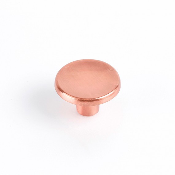 Blister con 2 pomos redondos para mueble fabricado en zamak acabado oro rosso mate mod 774 ø35mm rei