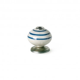 Blister con 4 pomos redondos para mueble fabricado en porcelana acabado azul mod. e501 ø40mm rei