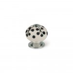 Blister con 4 pomos redondos para mueble fabricado en porcelana acabado flor azul mod. e506 ø40mm rei