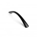 Blister con 4 tiradores de mueble tipo asa fabricado en aluminio acabado negro mate mod. 589a entrepuntos 128mm rei
