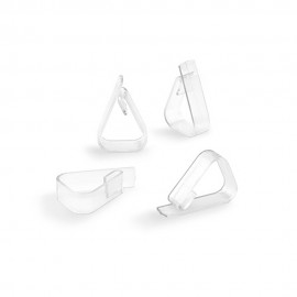 Pinza sujeta mantel transparente, blister 4 uds