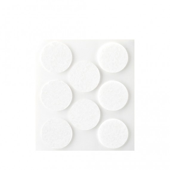 Pack 8 fieltros blancos sinteticos adhesivos ø27mm plasfix inofix