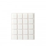 Pack 20 fieltros blancos sinteticos adhesivos 17x17mm plasfix inofix