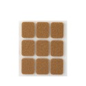 Pack 9 fieltros marron sinteticos adhesivos 29x23mm plasfix inofix