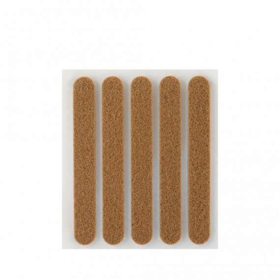 Pack 5 fieltros marron sinteticos adhesivos 95x12mm plasfix inofix