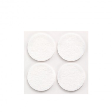 Pack 4 fieltros blancos sinteticos adhesivos ø38mm plasfix inofix