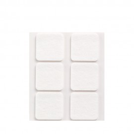 Pack 6 fieltros blanco sinteticos adhesivos 31x31mm plasfix inofix
