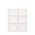 Pack 6 fieltros blanco sinteticos adhesivos 31x31mm plasfix inofix