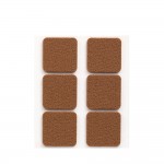 Pack 6 fieltros marron sinteticos adhesivos 31x31mm plasfix inofix