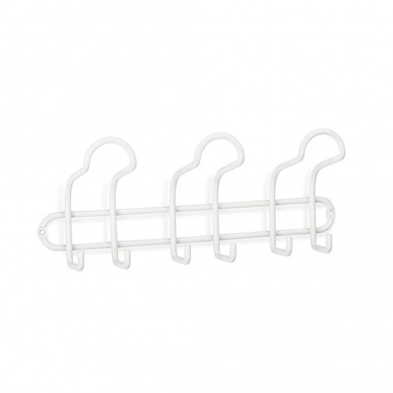 Colgador acero 3 ganchos triples blanco mate 3719-2 inofix