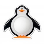 Tope de pared adhesivo pingüino blanco inofix