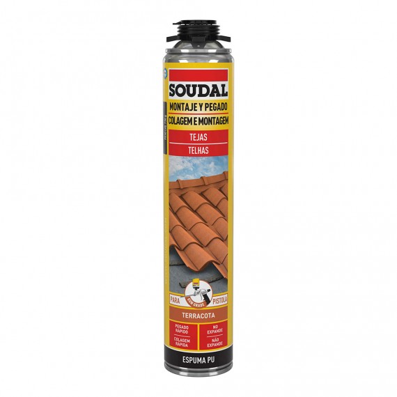Espuma para teja pistola roja 750ml soudal