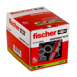 Taco duopower ø14 x 70 mm, caja 20 uds