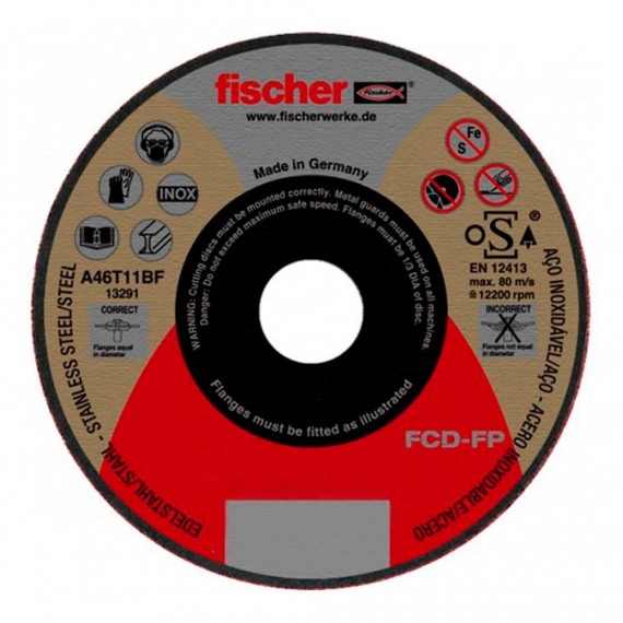 Disco fcd-fp ø115x1x22,23 plus, corte de metales 531709 fischer