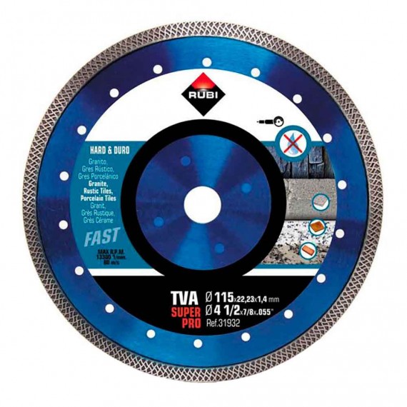 Disco diamante tva ø115mm superpro 31932 rubi