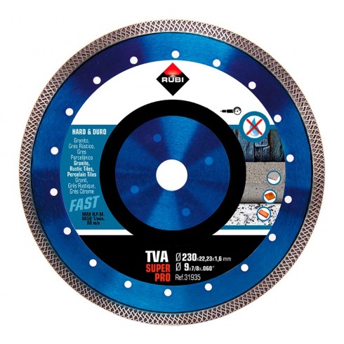 Disco de diamante tva ø230mm superpro r31935 rubi