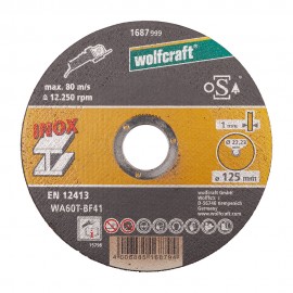 Disco corte inox ø125 x 1.0 x 22.2mm caja 10 unid 8463000 wolfcraft