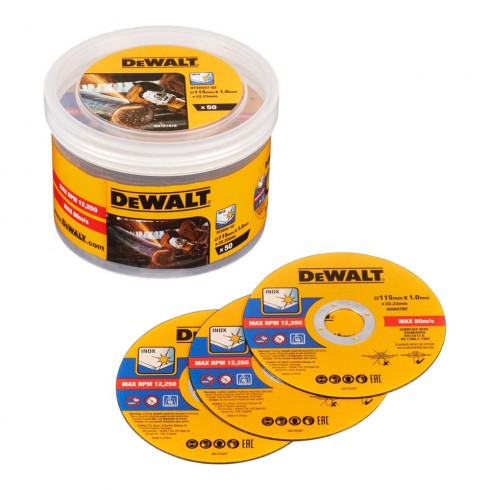 S.of. cubo de 50 discos de 115mm x 1mm dt20597-qz dewalt