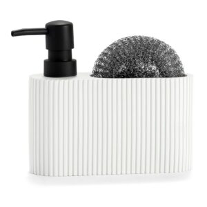 Dispensador pol con estropajo blanco/negro 16 x 5 x 15 cm