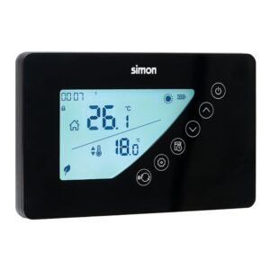 Termostato digital con programación semanal, negro