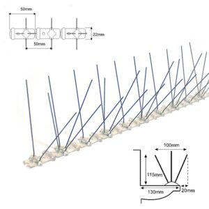 Varilla disuasoria para aves, inoxidable con base metacrilato - 0,5 m x 11,5 cm