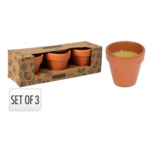 Vela citronela de terracota ø6 x 6 cm, 3 uds