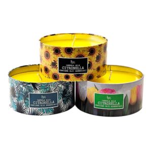Vela citronela lata fantasía 100 g modelos variados
