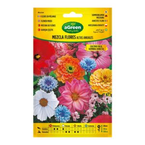 Sobre con semillas de flores mezcla altas anuales