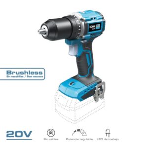 Taladro atornillador compacto brushless 20 v sin batería y cargador