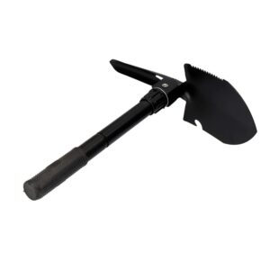 Pala plegable multifuncional de acero color negro 9,5 x 41,5 cm