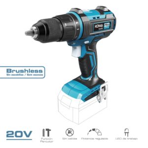 Taladro percutor atornillador brushless 20 v sin batería y cargador