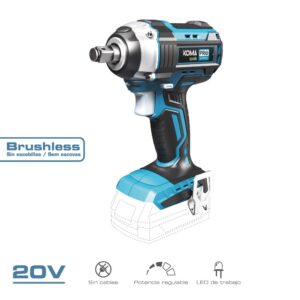 Llave de impacto brushless 20 v 280 nm sin batería ni cargador