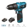 Kit taladro percutor 12 v con accesorios, batería 2.0ah y cargador