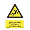 Cartel peligro "atencion caidas a distinto nivel" (pvc 0.7mm) 30x40cm normaluz