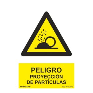 Señal peligro proyección de partículas, pvc, 21 x 30 cm