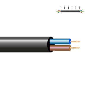 Manguera tubular h05vv-f 2 x 0,75 mm², negra euro/m