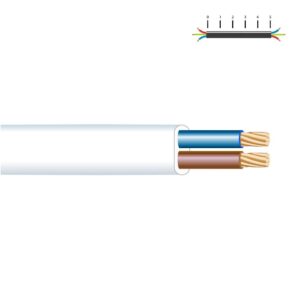 Manguera plana h05vvh2-f 2 x 1,00 mm² blanca euro/m