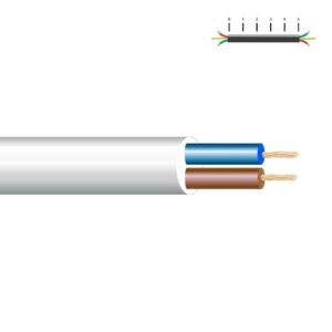 Manguera tubular h05vv-f 2 x 1,50 mm², blanca euro/m