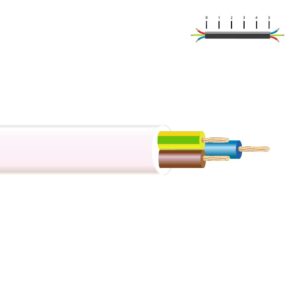 Manguera tubular h05vv-f 3 g 2,50 mm², blanca euro/m