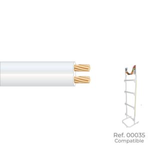 Paralelo 2x1,00mm blanco "audio" euro/m (bobina pequeña ø200x60mm)