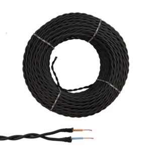 Cable paralelo textil trenzado h05vv-f 2 x 1,50 mm² negro euro/m