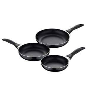 Set 3 sartenes aluminio prensado apto para inducción navy black ø16 / ø20 / ø24 cm