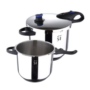 Olla a presión de acero inoxidable duero, 2 uds, ø22 cm, capacidad: 4 y 5,5 l