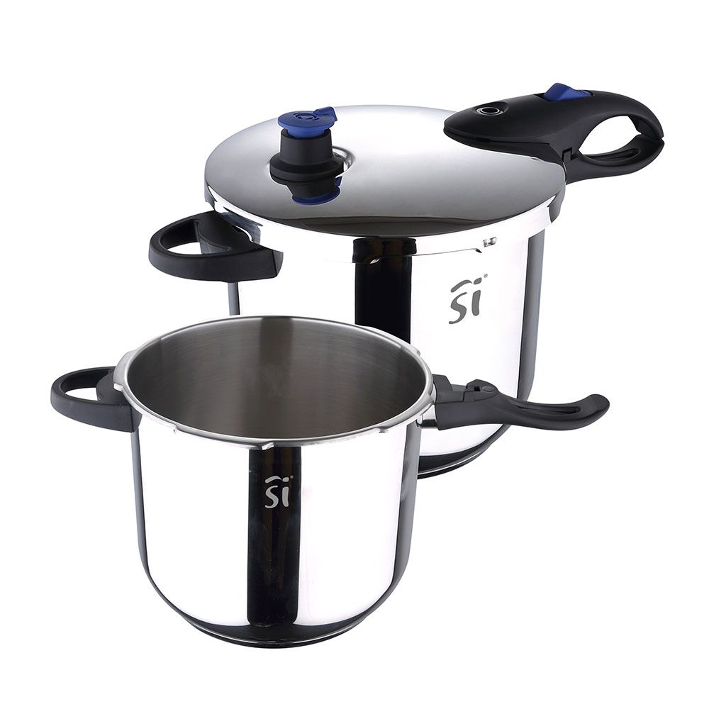 Olla a presión de acero inoxidable duero, 2 uds, ø22 cm, capacidad: 4 y 5,5 l