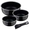 Cazos click & cook aluminio prensado ø16 / ø18 / ø20 cm + mango multiusos