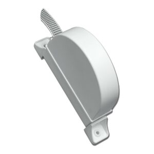 Recogedor exterior abatible pr02 18 mm blanco, 175 x 32 x 120 mm